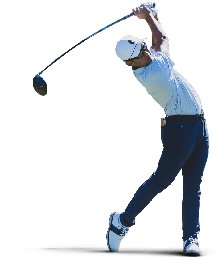 Golfer swinging a club